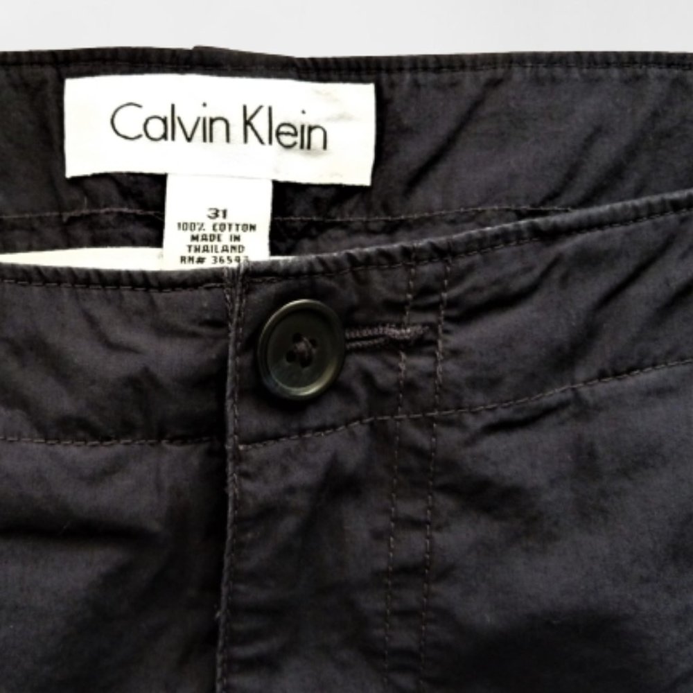 Cropped 100%Cotton Black Pants by Calvin Klein